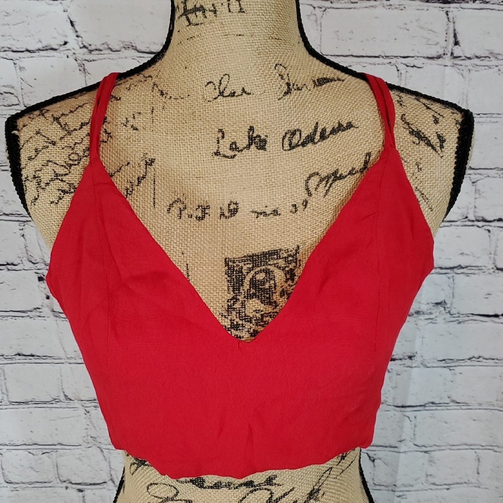 Tobi Red Sleeveless Top — Halter Top — Size M — NWT